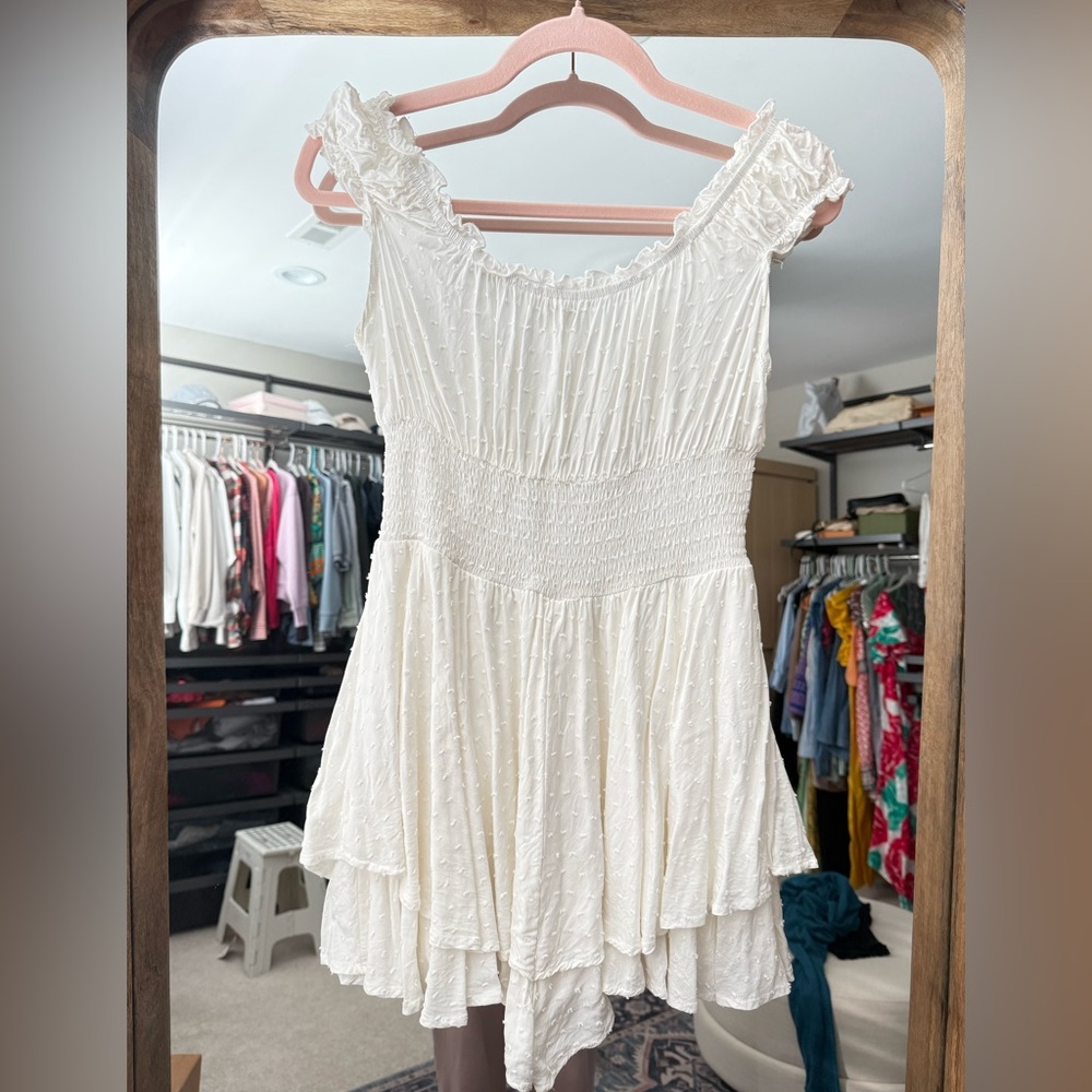 Urban Outfitters White Ruffled romper